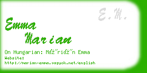 emma marian business card